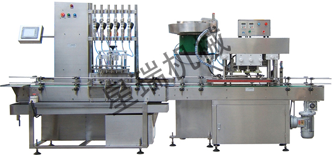 直线式重力自流式灌装旋盖线